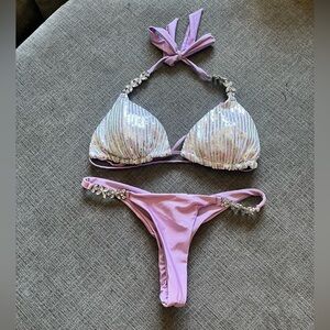 Lavender Sequin & jewels bikini